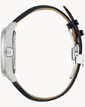 Load image into Gallery viewer, Bulova 96B385 Wilton GMT Silver with Black Leather Band