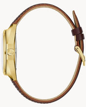 Load image into Gallery viewer, Bulova Gold-Tone Dial Leather Strap Jet Star 97B214