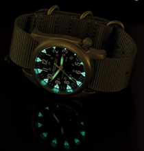 Load image into Gallery viewer, BERTUCCI A-4T Super Yankee Illuminated Watch Black - Nut Brown Horween Leather 13482