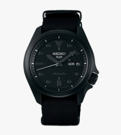SRPK69 SEIKO Men's Analog Quartz Watch - Black Dial Black Nylon Band - 100 Meters Water Resistant Depth Quartz Watch