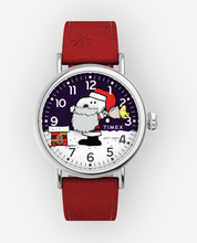 Load image into Gallery viewer, Timex x Peanuts Standard Snoopy Santa 40mm Leather Strap Watch