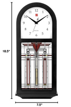 Load image into Gallery viewer, Bulova C4836 Harley Bradley Frank Lloyd Wright Thistle in Bloom Chiming Wall Clock, 15.75", Ebony