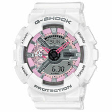 Load image into Gallery viewer, Casio G-Shock Pink and Gray Dial White Resin Quartz Ladies Watch GMAS110MP-7A
