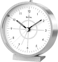 Load image into Gallery viewer, Bulova B6844 Flair Alarm Clock, Silver