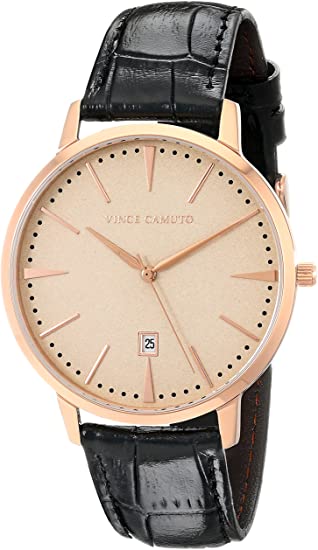Vince Camuto Men's VC/1073LRRG The Associate Rose Gold-Tone Black