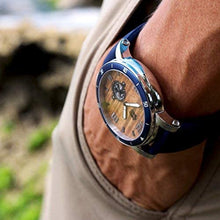 Load image into Gallery viewer, "The Waterman" Hawaiian Koa Wood Watch (47mm, Chrome & Silicone)