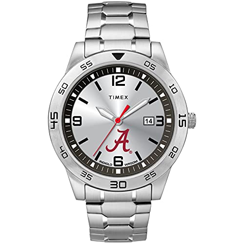 Timex Men's Collegiate Citation 42mm Watch Alabama Crimson Tide with Stainless Steel Expansion Band