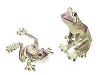 Load image into Gallery viewer, RK Green Patina Styled Frogs Set of 2