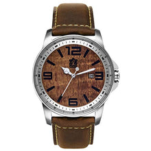 Load image into Gallery viewer, "The Boardroom" Hawaiian Koa Wood Watch (42mm, Chrome & Leather)
