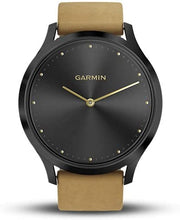 Load image into Gallery viewer, Garmin vivomove HR, Hybrid Smartwatch for Men and Women, Onyx Black with Light Tan Suede Band