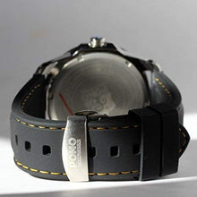 Load image into Gallery viewer, "The Castaway" Hawaiian Koa Wood Watch (47 mm Diameter, Chrome and Black Silicone Band)