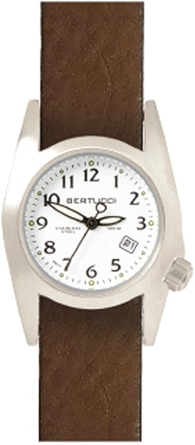 BERTUCCI M-1S Women's Field Heritage Leather Wrist Watch White and Mocha