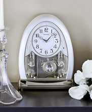 Load image into Gallery viewer, Rhythm Clocks "Joyful Crystal Pearl" Musical Mantel Clock
