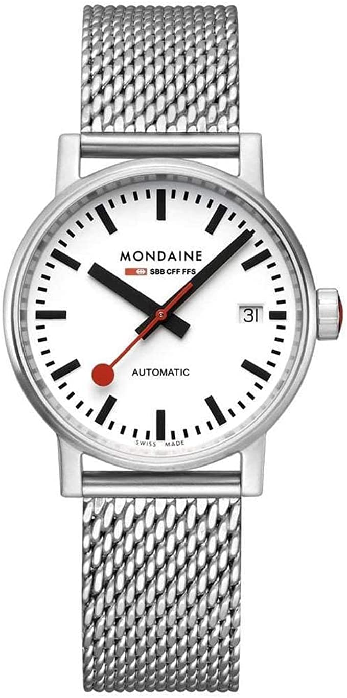 Mondaine Official Swiss Railways Automatic Watch EVO2 | White/Mesh Bracelet