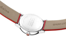 Load image into Gallery viewer, Mondaine SBB Stainless Steel Swiss-Quartz Watch with Leather Strap, red (Model: MSE.35110.LC)