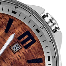 Load image into Gallery viewer, &quot;The Boardroom&quot; Hawaiian Koa Wood Watch (42mm, Chrome &amp; Leather)
