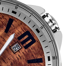 Load image into Gallery viewer, "The Boardroom" Hawaiian Koa Wood Watch (42mm, Chrome & Leather)