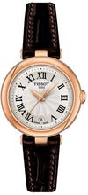 Load image into Gallery viewer, Tissot womens Bellissima 316L stainless steel case with rose gold PVD coating Dress Watch Brown T1260103601300