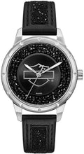 Load image into Gallery viewer, Harley-Davidson Women's Open B&S Crystal Embellished Watch, Leather Strap 76L192