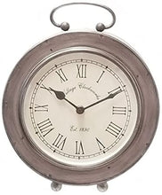 Load image into Gallery viewer, The Country House Collection Large 9" Easton Antique Silver Tone Desk Clock