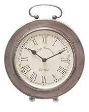 Load image into Gallery viewer, The Country House Collection Large 9" Easton Antique Silver Tone Desk Clock