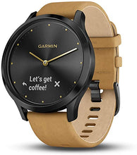 Load image into Gallery viewer, Garmin vivomove HR, Hybrid Smartwatch for Men and Women, Onyx Black with Light Tan Suede Band