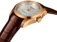 Load image into Gallery viewer, Tissot Women's Couturier 316L Stainless Steel case with Rose Gold PVD Coating Swiss Automatic Watch with Leather Strap, Brown, 18 (Model: T0352073603100)