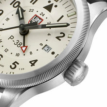 Load image into Gallery viewer, LUMINOX XA.9527 P-38 Lightning 9520 Series Beige Dial Black Leather Strap Pilot Watch 42mm