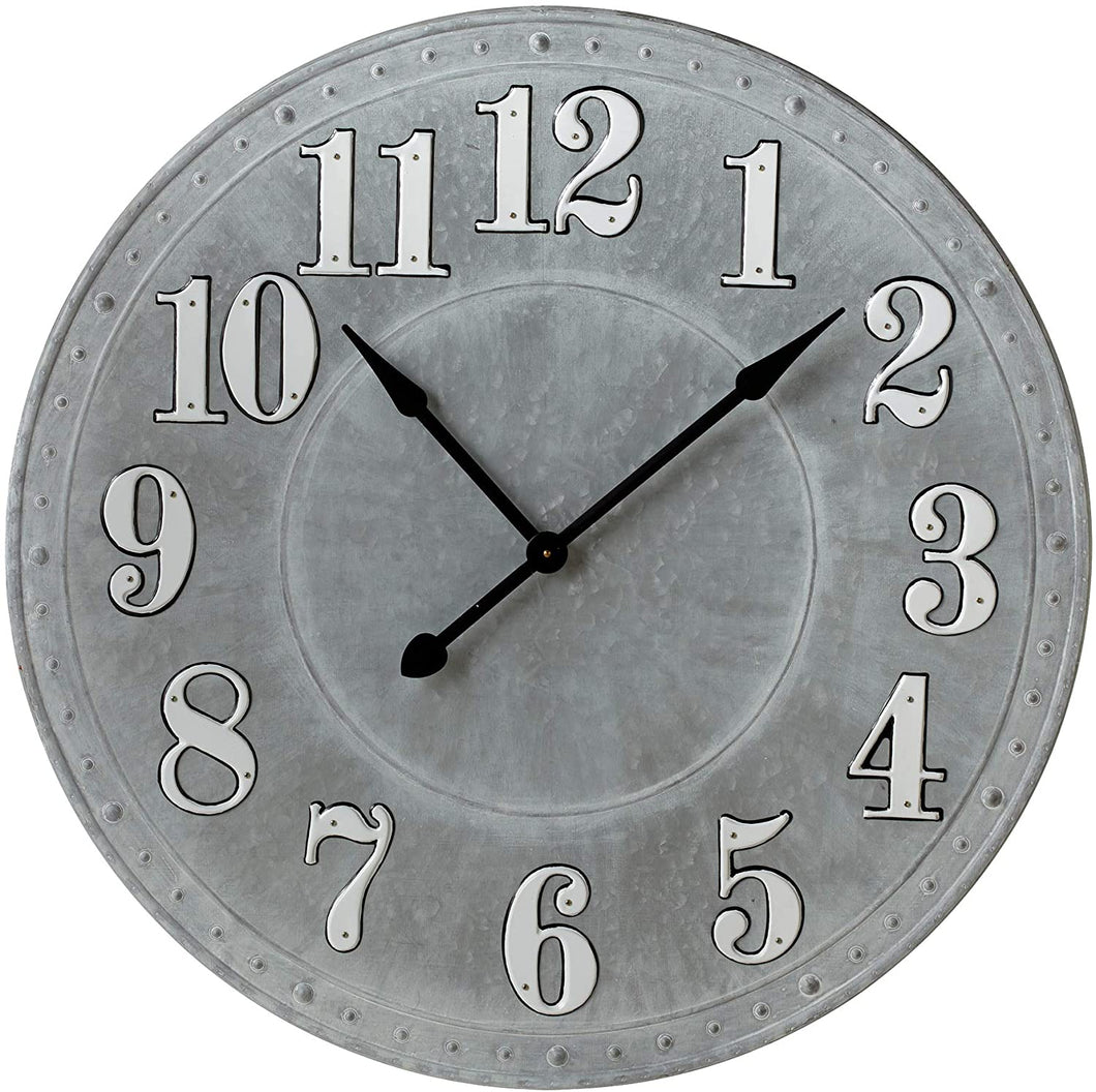 CBK Metal Grey Wall Clock with Black and White 163289