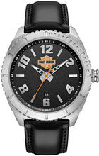Load image into Gallery viewer, Harley-Davidson Men's B&S Grained Leather & Stainless Steel Watch 76B181