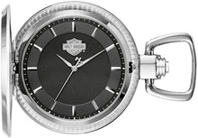 Load image into Gallery viewer, Harley-Davidson Men's Bar & Shield Stainless Steel Pocket Watch w/Chain 76A165