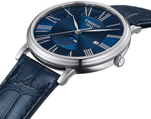 Load image into Gallery viewer, Tissot Men's Carson Moonphase 316L Stainless Steel case Swiss Quartz Watch with Leather Strap, Blue, 20 (Model: T1224231604300)