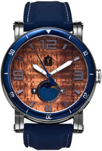 Load image into Gallery viewer, "The Waterman" Hawaiian Koa Wood Watch (47mm, Chrome & Silicone)