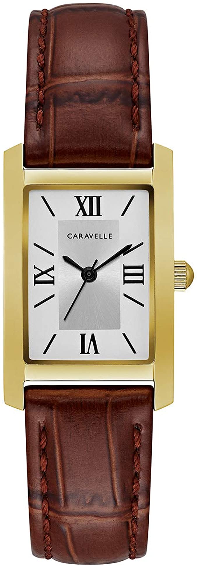 Caravelle Dress Quartz Ladies Watch, Stainless Steel with Brown Leathe Prime Time Shop Caravelle Dress Quartz Ladies Watch, Stainless Steel with Brown Leathe Prime Time Shop