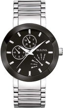 Load image into Gallery viewer, Bulova Men's 96C105 Black Dial Bracelet Watch