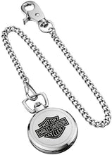 Load image into Gallery viewer, Harley-Davidson Men's Bar & Shield Stainless Steel Pocket Watch w/Chain 76A165