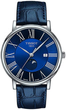 Load image into Gallery viewer, Tissot Men's Carson Moonphase 316L Stainless Steel case Swiss Quartz Watch with Leather Strap, Blue, 20 (Model: T1224231604300)