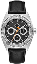 Load image into Gallery viewer, Harley-Davidson Women's Crystal Embellished Stainless Steel Case Watch 76N102
