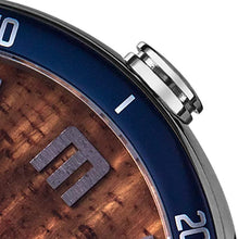 Load image into Gallery viewer, "The Waterman" Hawaiian Koa Wood Watch (47mm, Chrome & Silicone)