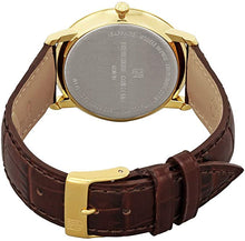 Load image into Gallery viewer, Frederique Constant Slimline Silver Dial Gold Tone Steel Brown Leather Strap Quartz Men's Watch FC-245M5S5