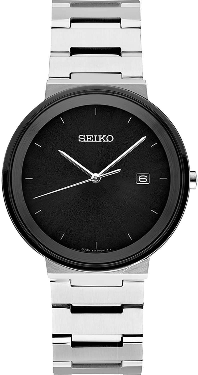 Seiko Men's Japanese Quartz Dress Watch with Stainless Steel Strap, Si