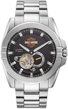 Load image into Gallery viewer, Harley-Davidson Men's Automatic Throttle Stainless Steel Watch, Silver 76A166
