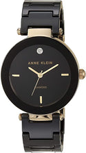 Load image into Gallery viewer, Anne Klein Women's AK/1018BKBK Black Ceramic Bracelet Watch with Diamond Accent