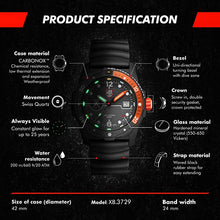 Load image into Gallery viewer, Luminox XB.3729 Bear Grylls Mens Watch Survival SEA Series: 42mm Black/Orange Stainless Steel Swiss Made 200 M Water Resistance