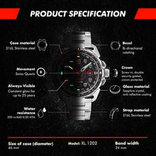 Load image into Gallery viewer, Luminox ICE SAR Arctic Mens Wrist Watch 46mm Stainless Steel Case and Bracelet Silver Black (XL.1202): 200 M Water Resistant + Sapphire Crystal + Bi-Directional Rotating Bezel