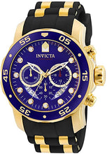 Load image into Gallery viewer, Invicta Men's Pro Diver Scuba 48mm Gold Tone Stainless Steel Quartz Watch with Black Silicone Strap, Blue (Model: 6983)