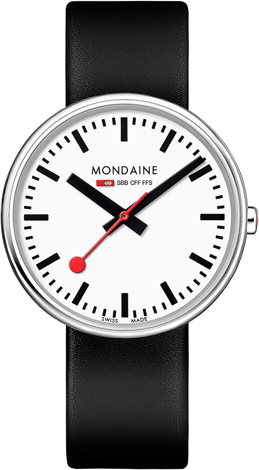Mondaine Women's SBB Stainless Steel Swiss-Quartz Watch with Leather Strap, Black (Model: MSX.3511B.LB)