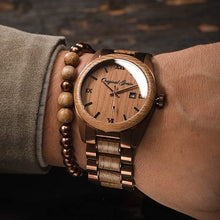 Load image into Gallery viewer, Original Grain Whiskey Espresso Wood Watch - Classic Collection Analog Watch - Japanese Quartz Movement - Wood and Brushed Espresso Stainless Steel - Water Resistant - Wrist Watch for Men - 43MM