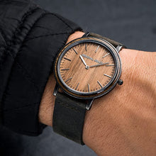 Load image into Gallery viewer, Original Grain Koa Stonewashed Wood Watch - Minimalist Collection Analog Watch - Japanese Quartz Movement - Wood and Stainless Steel - Water Resistant - Hawaiian Koa Wrist Watch - 40MM