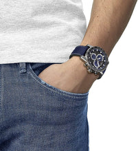 Load image into Gallery viewer, Tissot Mens Supersport Chrono 316L Stainless Steel case Swiss Quartz Watch, Blue, Black, Textile, 22 (T1256171705103)